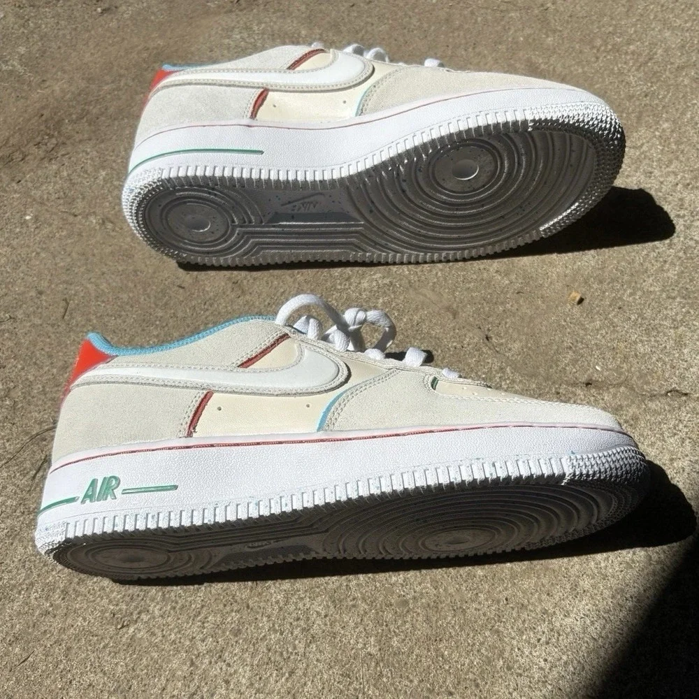 Nike Air Force 1 Low GS Sail Blue Red FQ8350-110 6.5Y Sneakers Womens 8